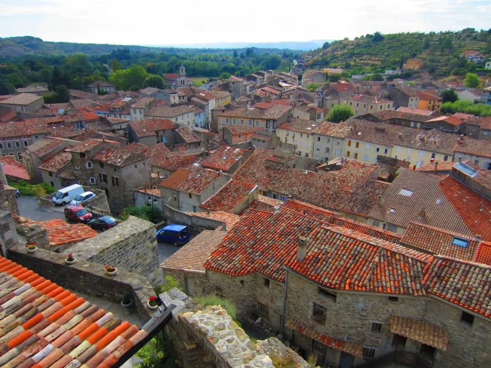 Vue du secteur du départ de « Les Montèzes » : Vue du Dugas, Saint-Ambroix, Gard, France.jpg